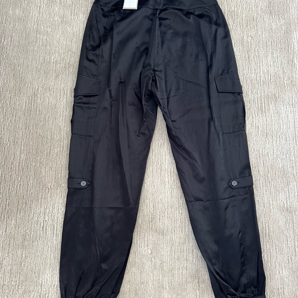 Chico’s Casablanca Cargo Pant in Black Satin—Size 2 in Chico’s Sizing—Brand New - Picture 3 of 4